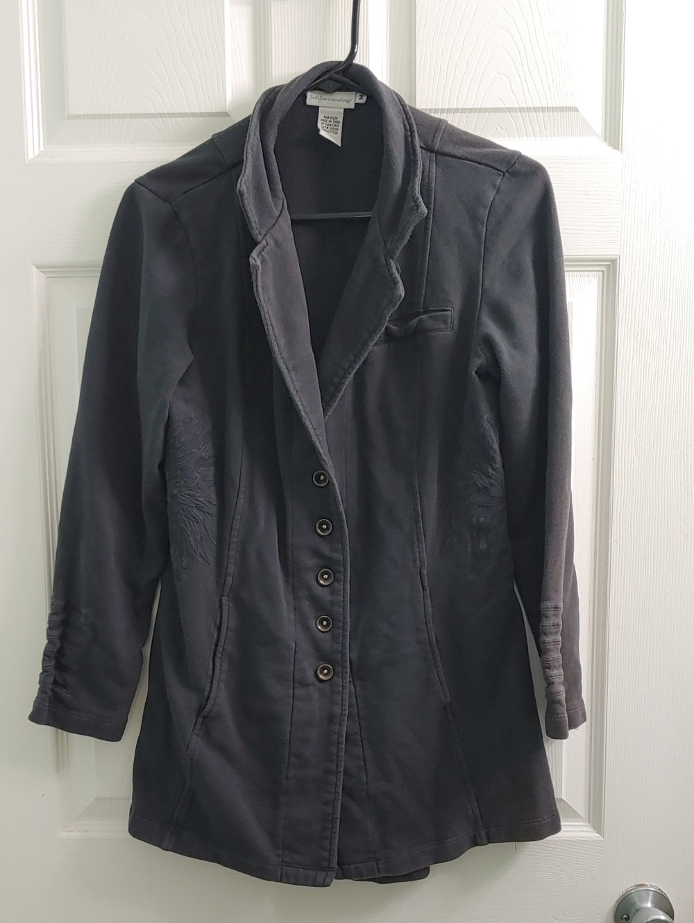 Soft Surroundings Tallulah Jacket Women's M Long Grey Cardigan